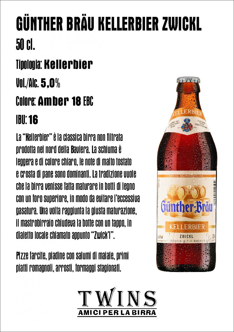 GÜNTHER BRÄU KELLERBIER ZWICK'L - 50 cl. PRIVATBRAUEREI GÜNTHER