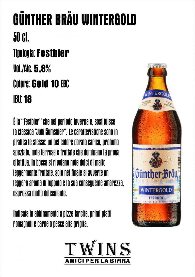 GÜNTHER BRÄU WINTERGOLD - 50 cl.