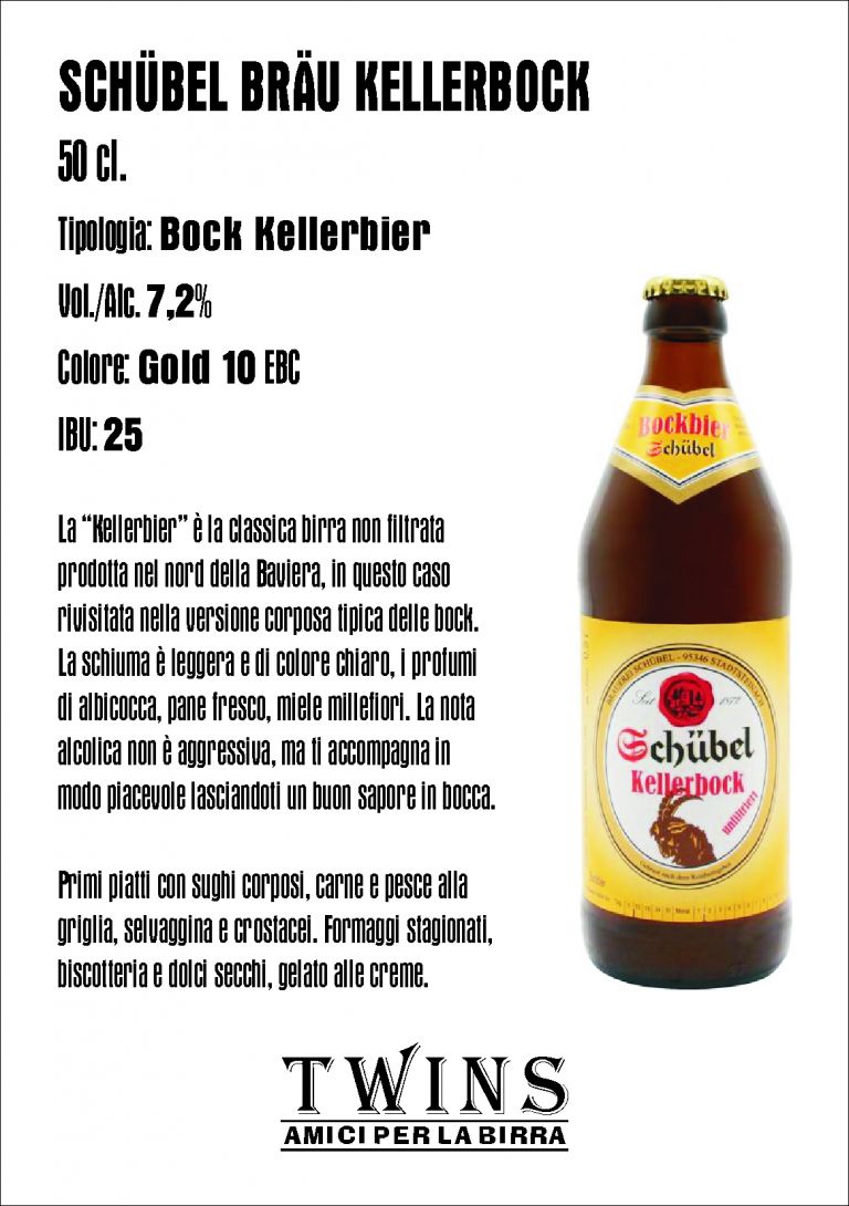 SCHÜBEL KELLERBOCK - 50 cl. BRAUEREI LEONHARD SCHÜBEL