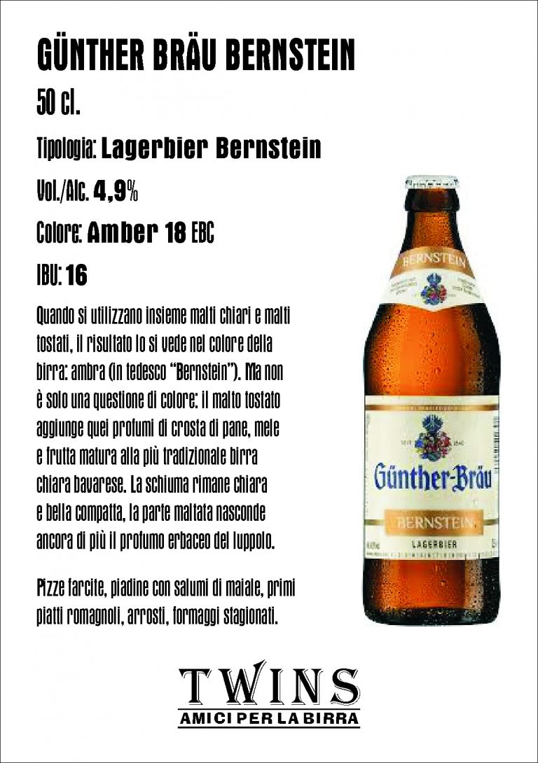 GÜNTHER BRÄU BERNSTEIN - 50 cl. PRIVATBRAUEREI GÜNTHER